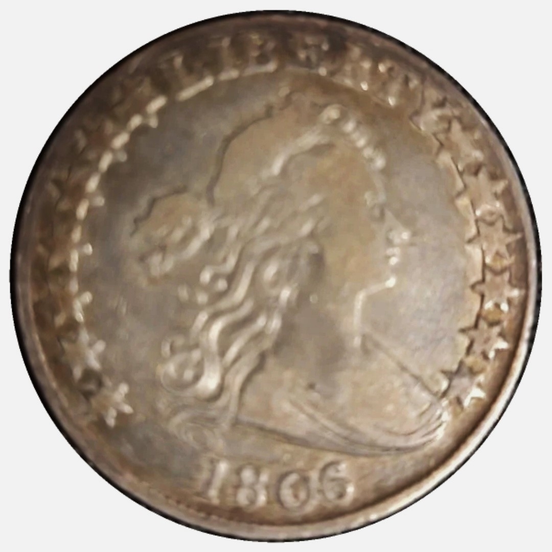 1806/5-50c-Draped-Bust-Half-Dollar-Knob-6-W/Stem-Overton-103